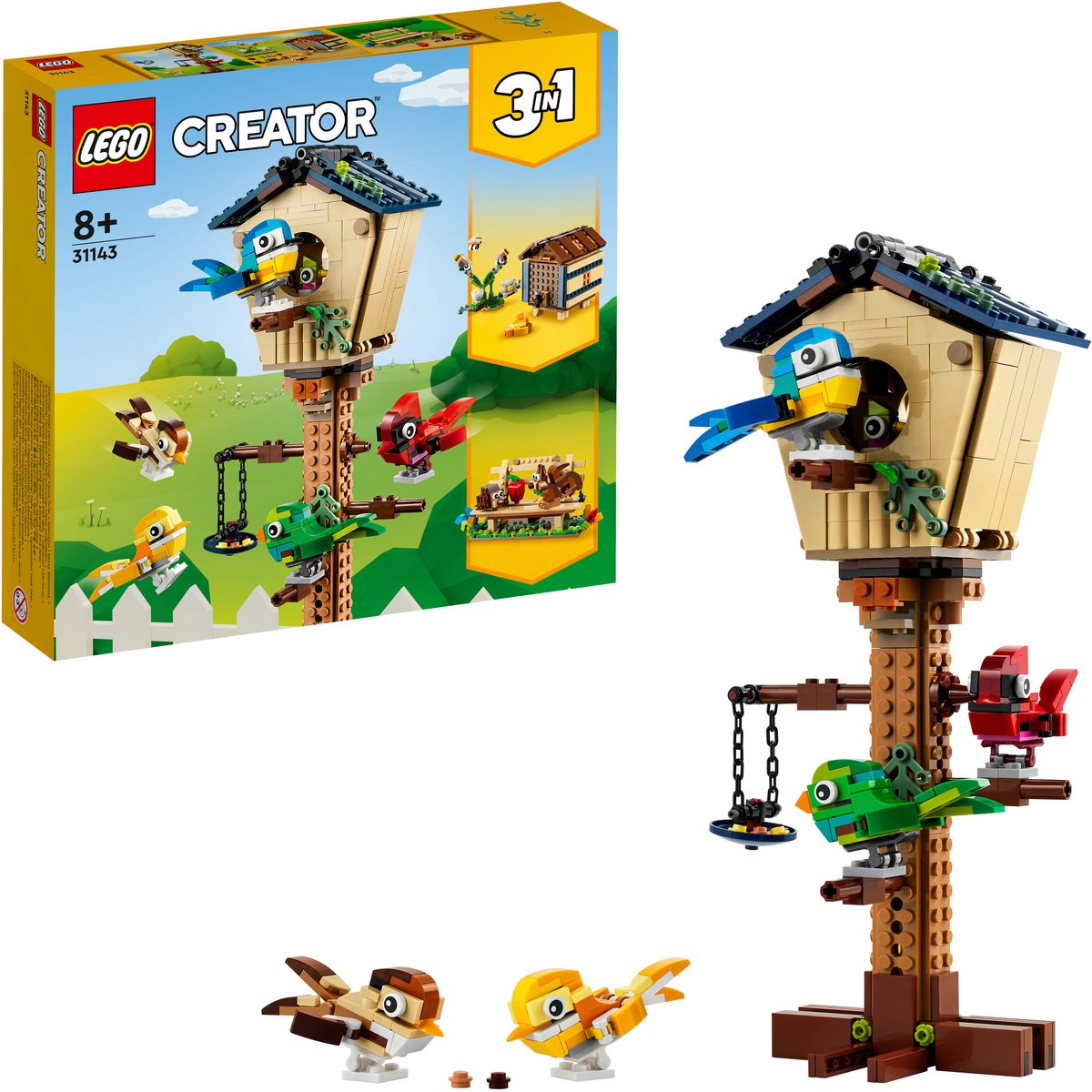 Bol.com LEGO 31143 Creator 3in1 Vogelhuisje, Creatief Constructie Speelgoed met Dierenfiguren aanbieding