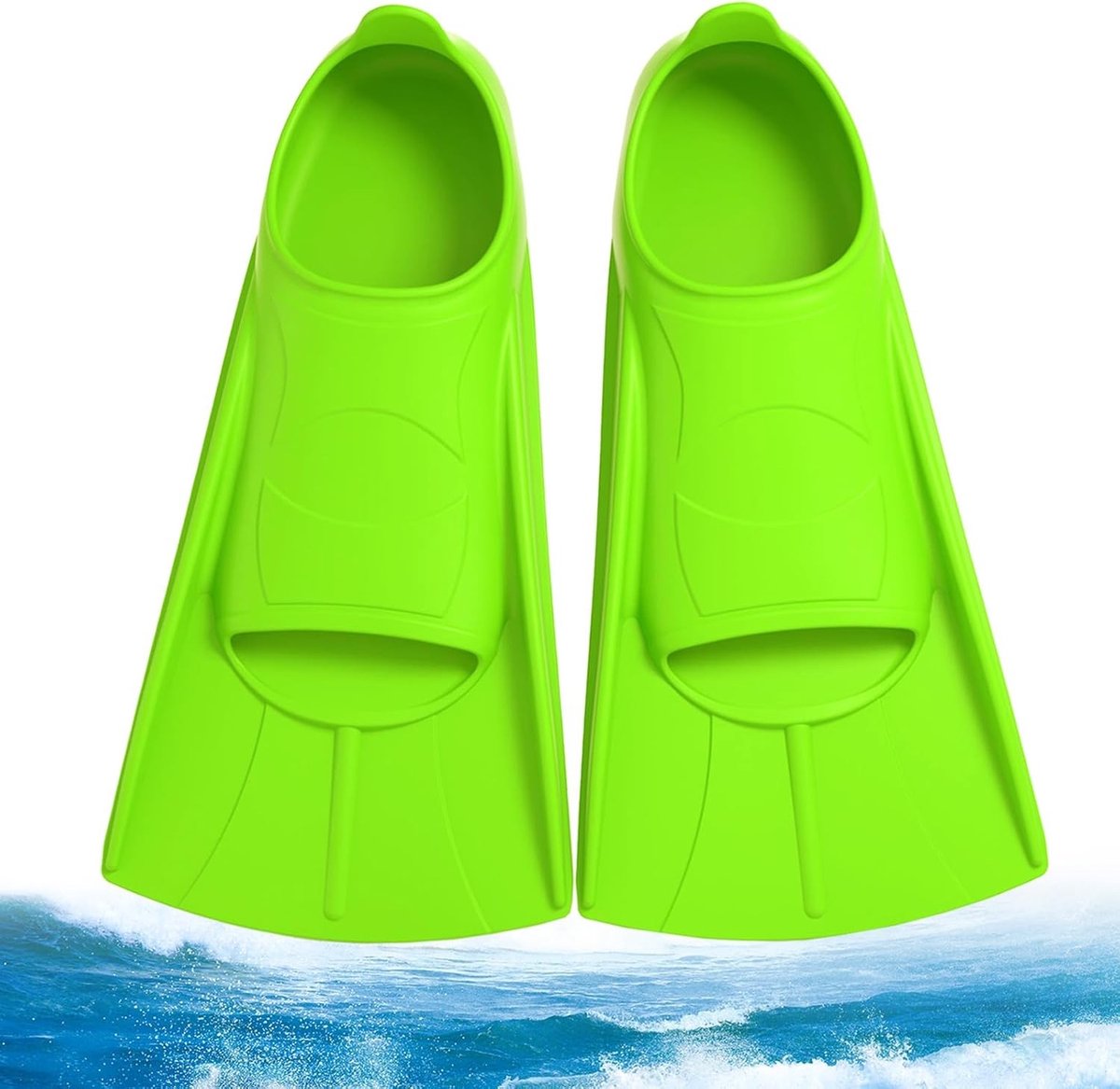 Korte Zwemvinnen van 100% Silicoon voor Kinderen, Ideaal voor Snorkelen en Training, XS-Groen