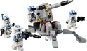LEGO Star Wars 501st Clone Troopers Battle Pack: witte en blauwe clone troopers met blasterwapens en een kanon.
