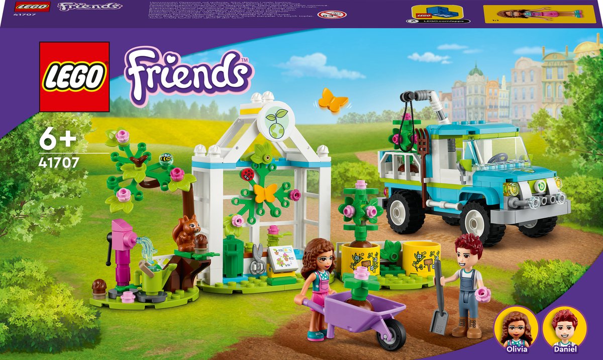 Bol.com LEGO® Friends Bomenplantwagen 41707 bouwset; natuurspeelgoed voor fantasierijk speelplezier; met een eekhoorn, een bij, ... aanbieding