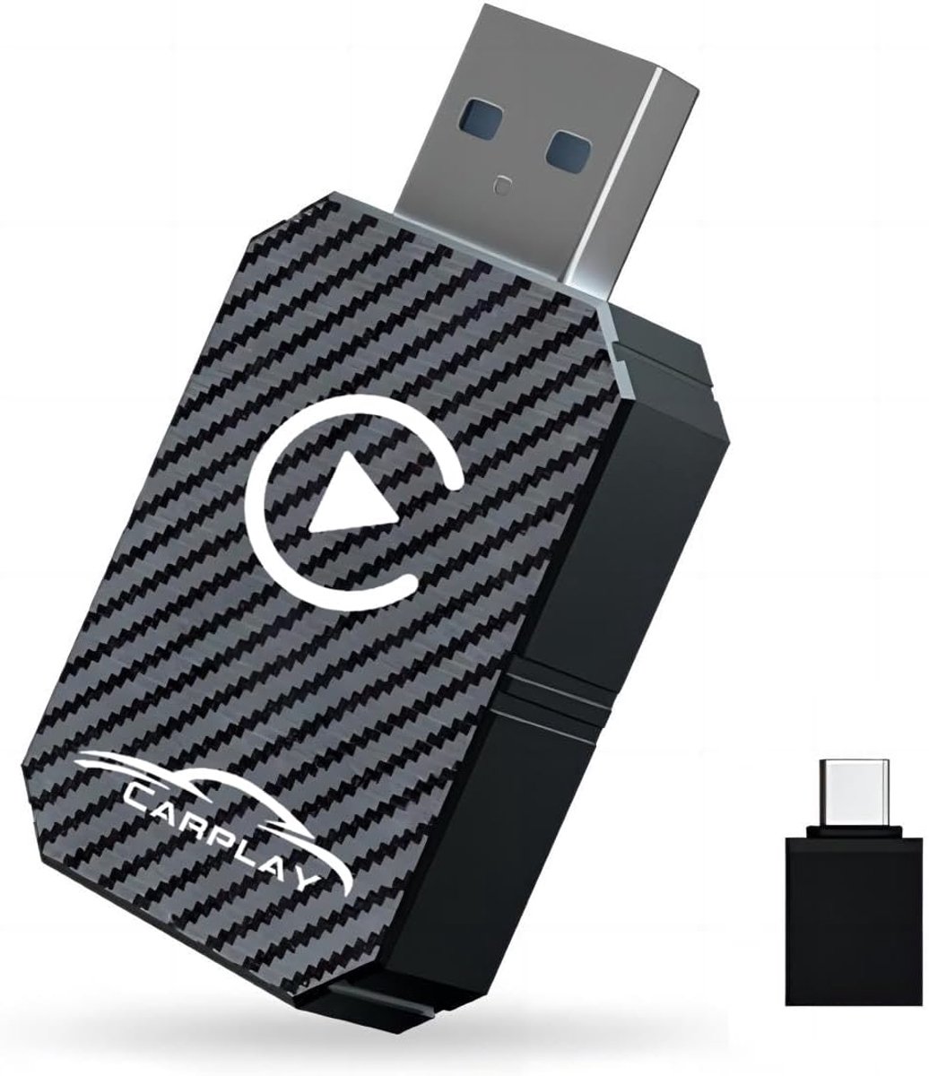 Draadloze CarPlay-adapter 2025 geüpgraded, draadloze CarPlay-dongle, converteert bedrade CarPlay naar draadloze, plug-and-play draadloze adapter voor autospelen, compatibel met auto's vanaf 2016 en