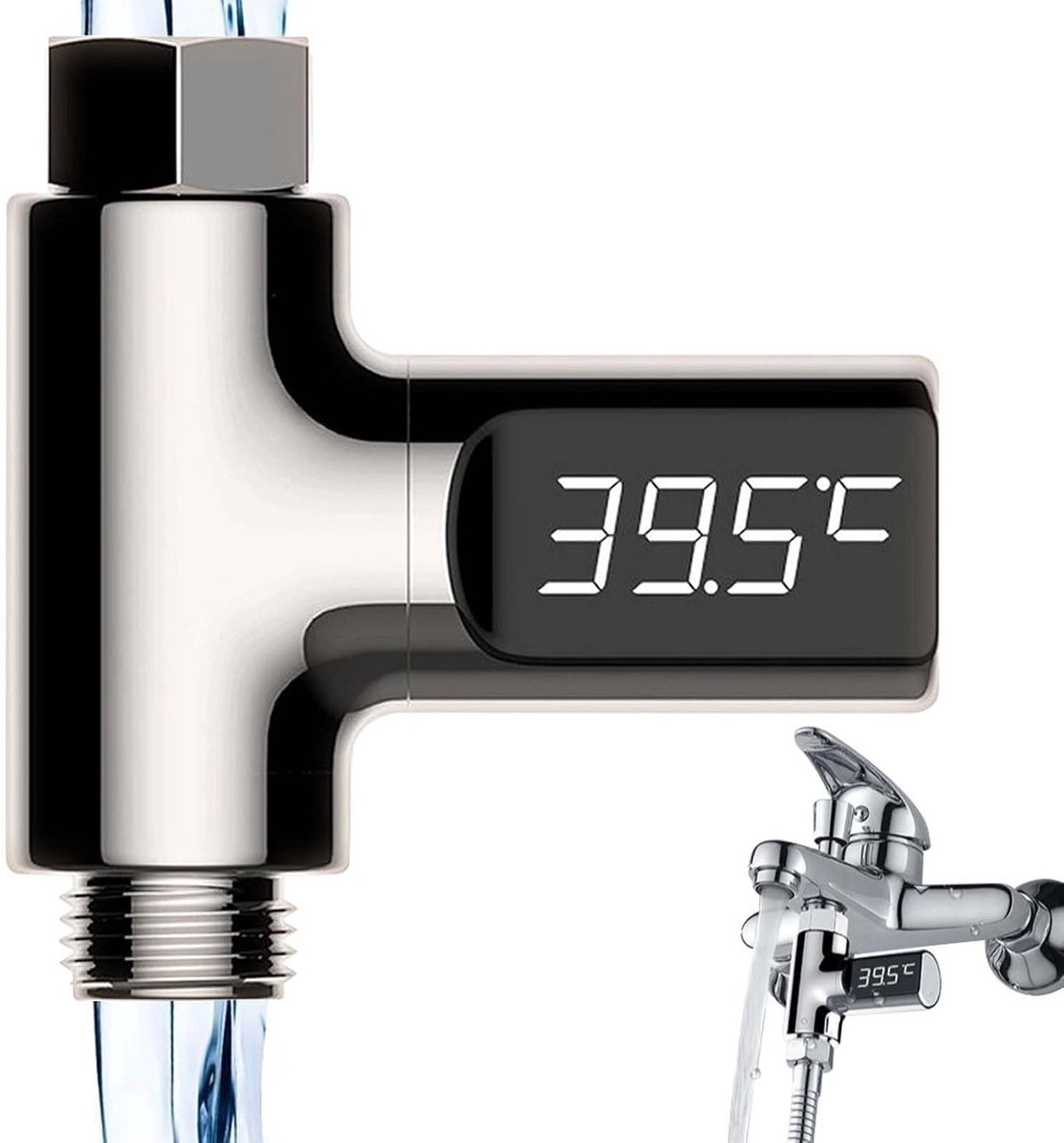 Digitale Badthermometer met 360 Graden Rotatiescherm en Real-time Watertemperatuur, Ideaal voor Badkamer en Douche, Temperatuurmeting van 5-85°C