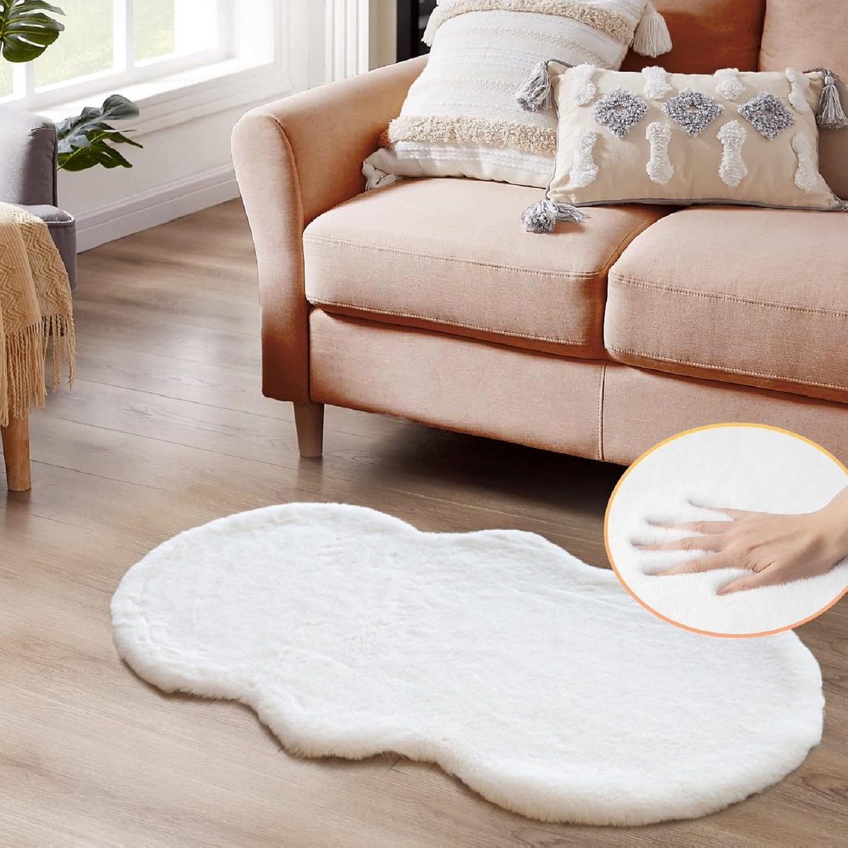 Vloerkleed - 60 x 120 cm - Polyester - Oeko-Tex - Wit