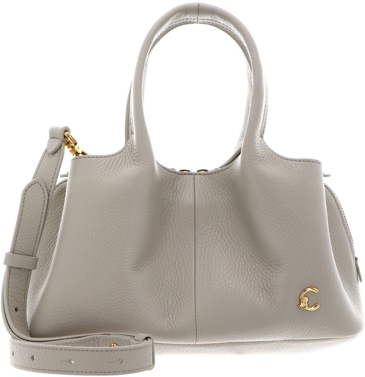 COCCINELLE Leren handtas schoudertas Nell Handbag Grained Leather Eucalipto groengrijs