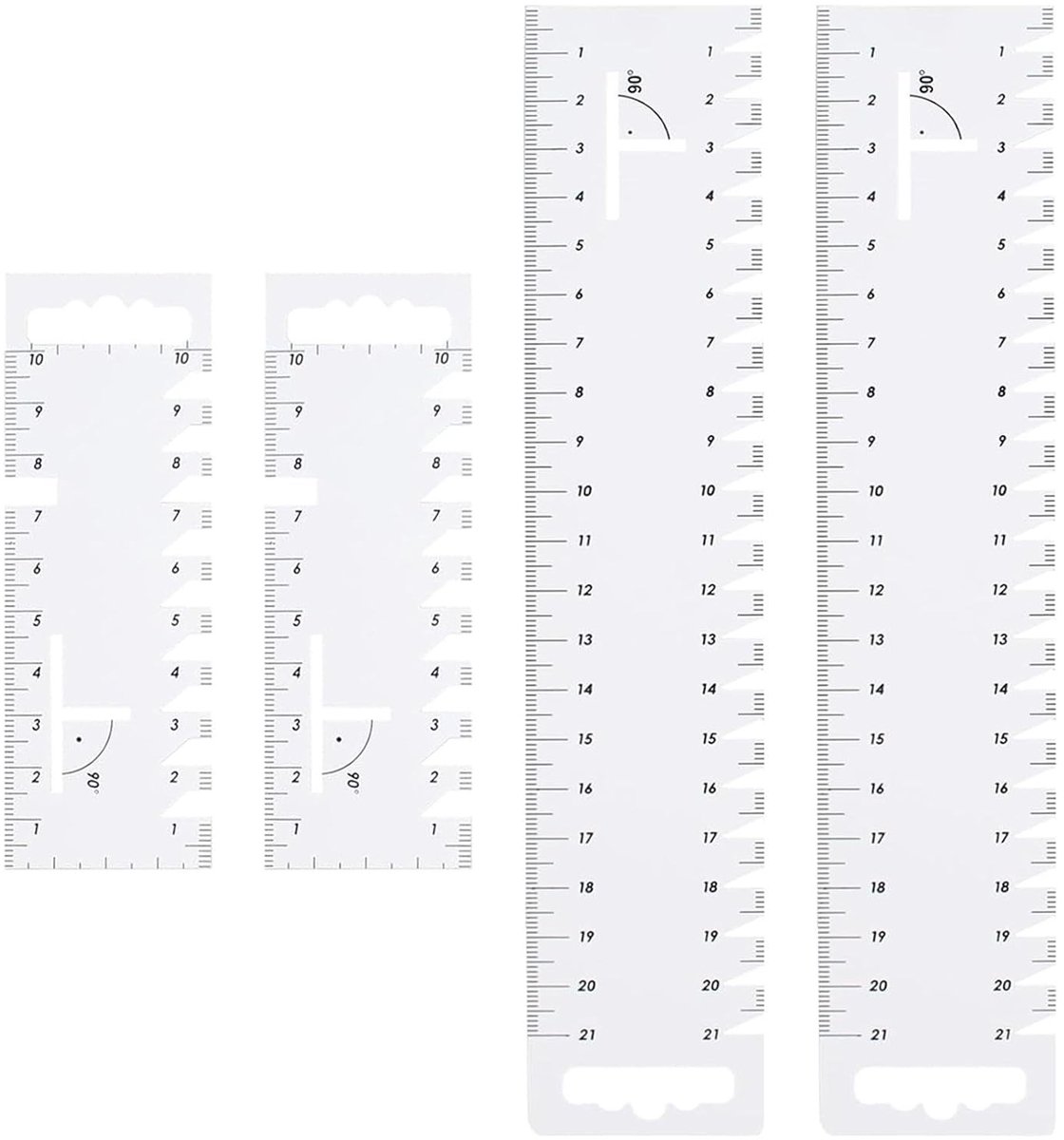 Set van 4 Handmeetlatten voor Naaien en Patchwork - Precisie Meetinstrumenten voor Thuisgebruik (21 cm + 10 cm)