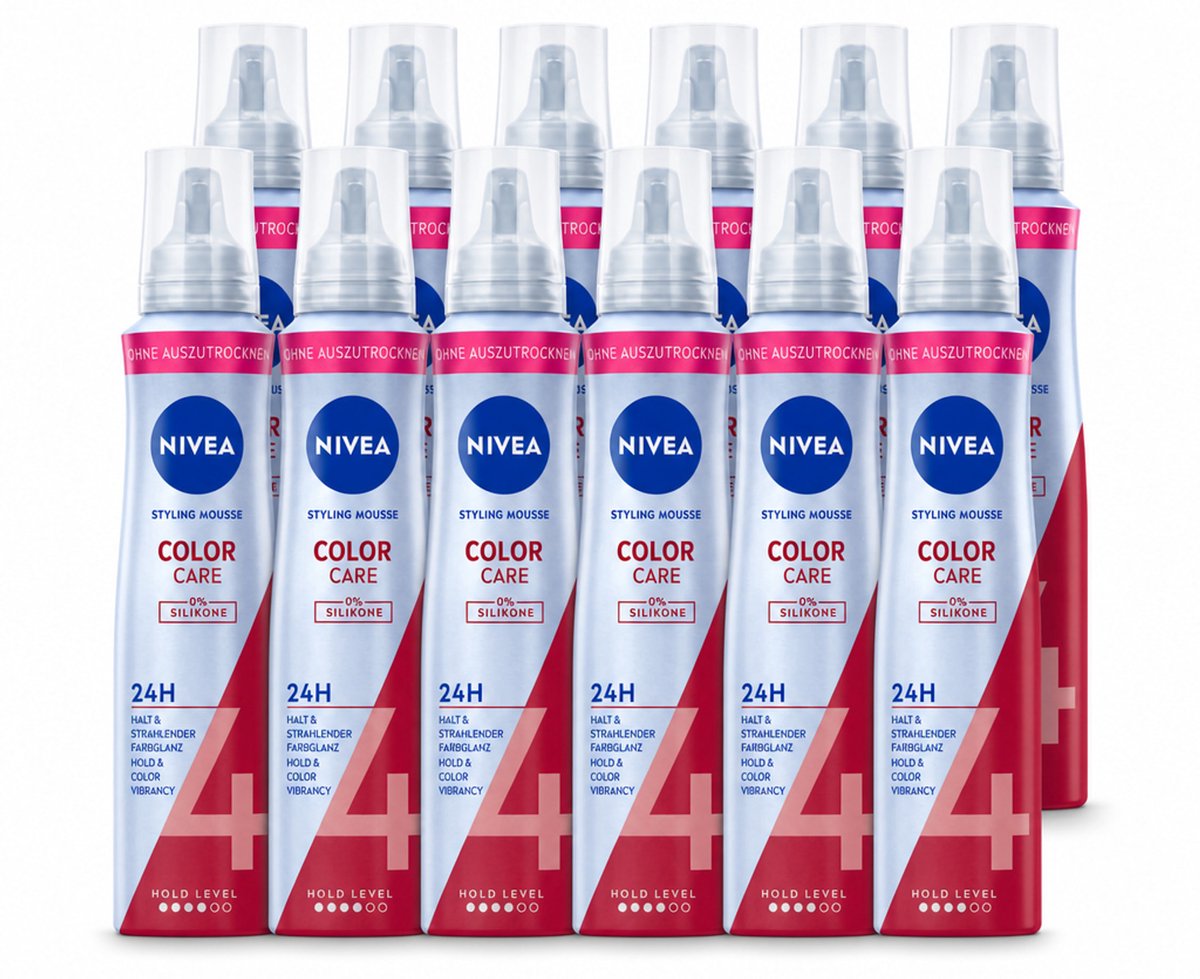 12 x NIVEA – Haarmousse – Color Care & Protect – 150 ml - Voordeelverpakking - 12 stuks