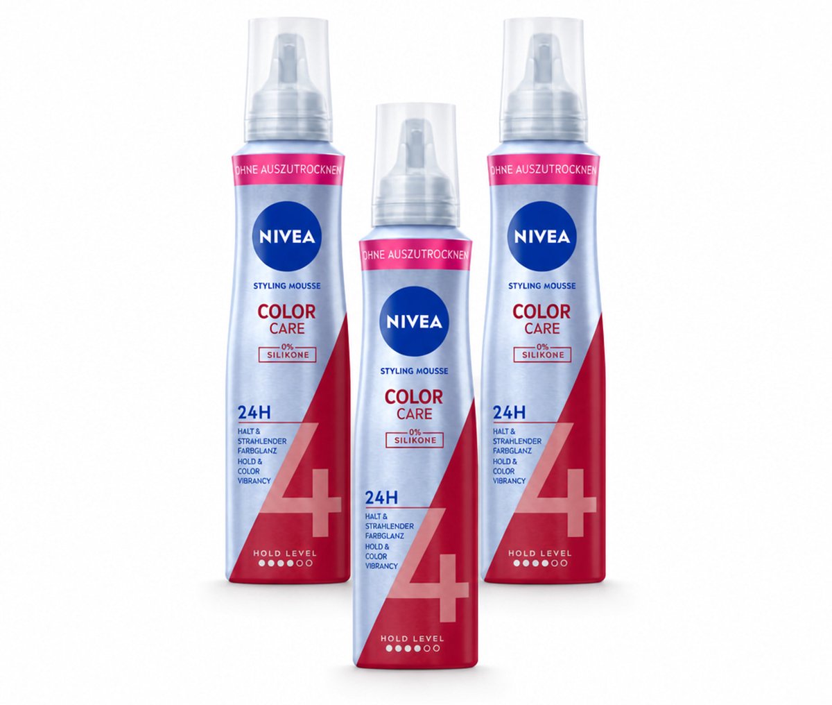 3 x NIVEA – Haarmousse – Color Care & Protect – 150 ml - Bulkverpakking - 3 stuks