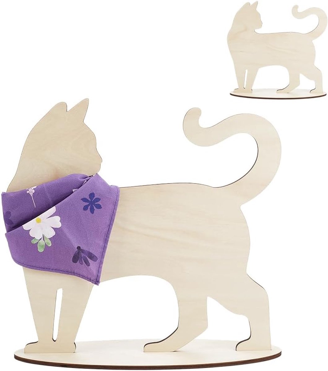 Kattenbeeld - 30 x 10 x 27 cm - MDF - Vintage