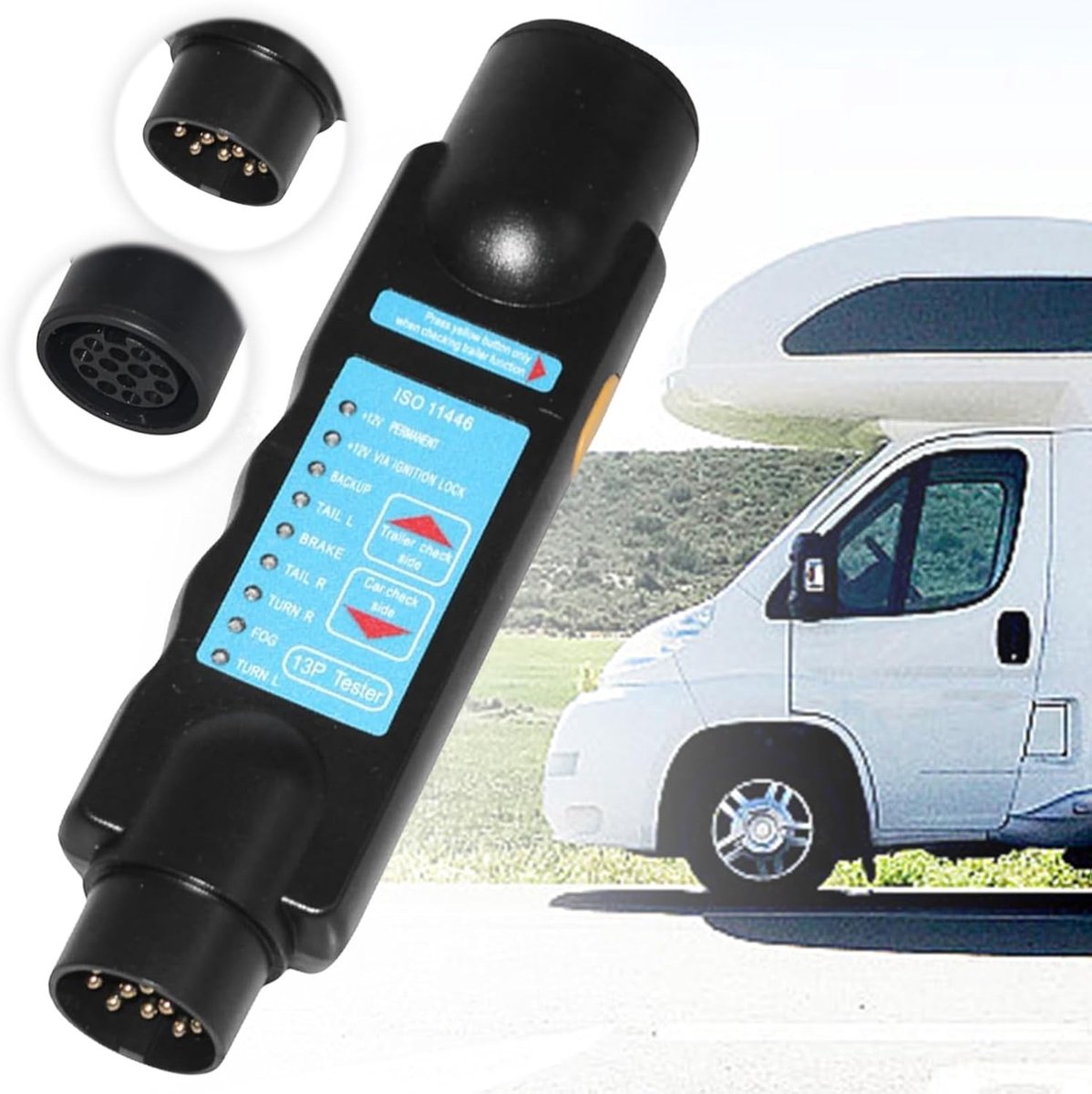 13-polige stekker testapparaat voor aanhangwagens: verlichting testen, 12V circuits, en diagnose van trailerlicht aansluitingen