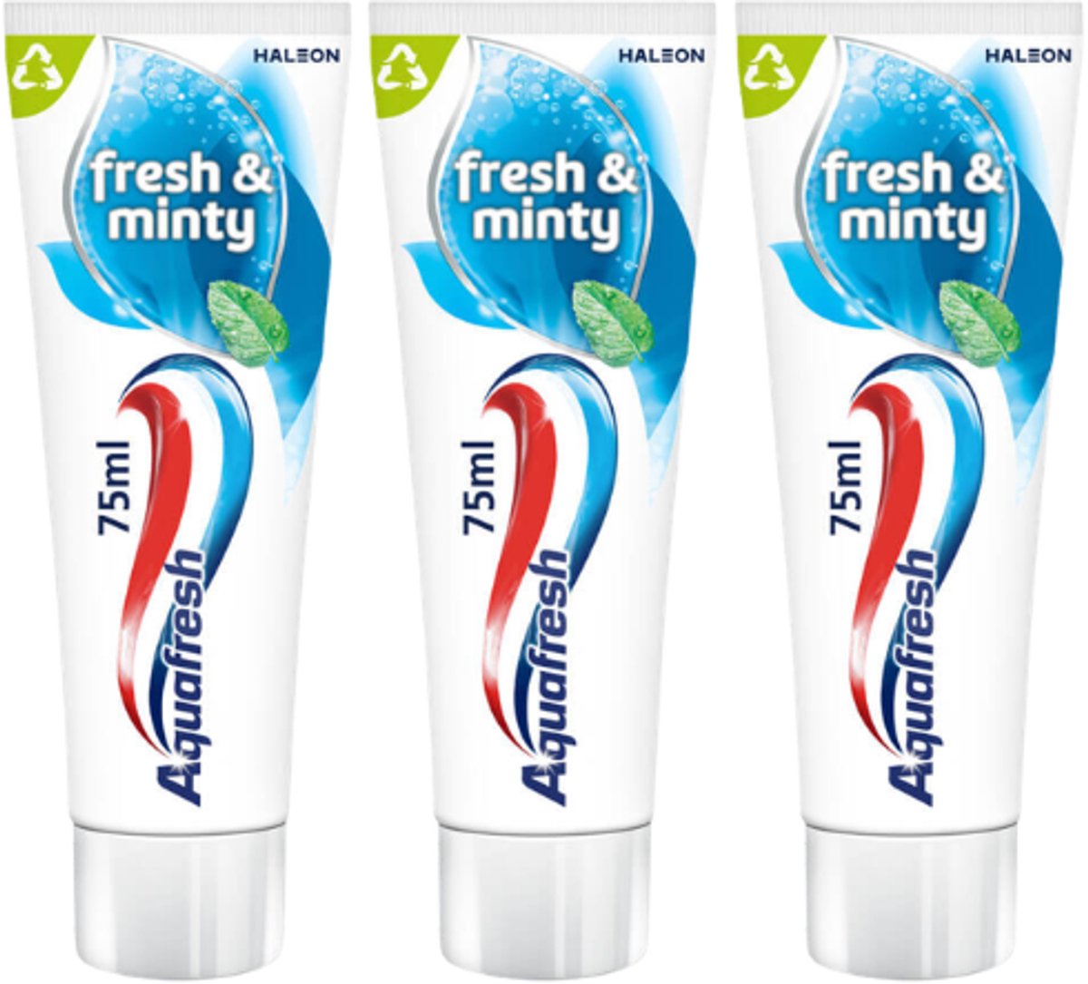 Aquafresh Tandpasta Fresh & Minty 3-In-1 - 3 x 75 ml - Voordeelverpakking