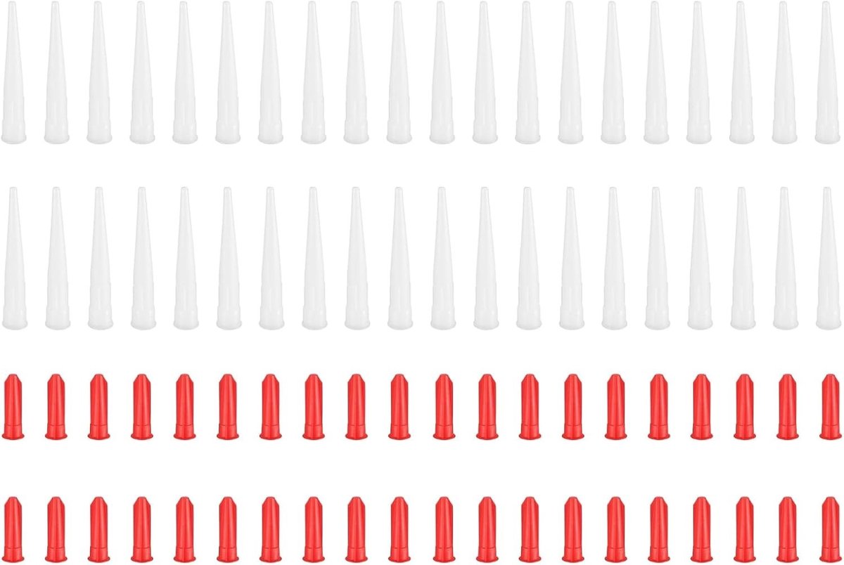 40 Stuks Silicone Spuitmondjes en Cartridges voor Kitpistolen - Perfect voor Lijm, Kit en Verf