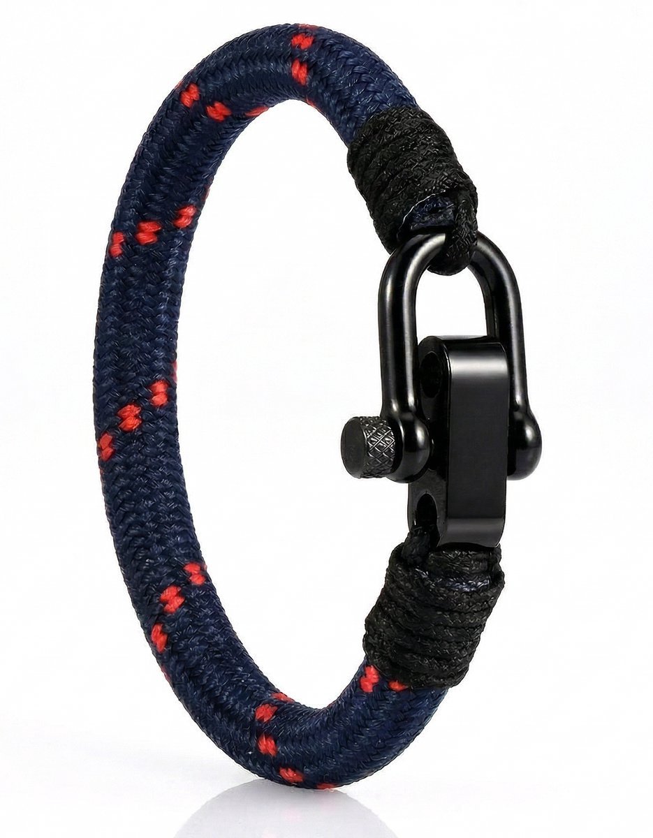 Touw armband heren met schroefsluiting - Koordarmband Navy Galeara Design Mao model 19,5cm