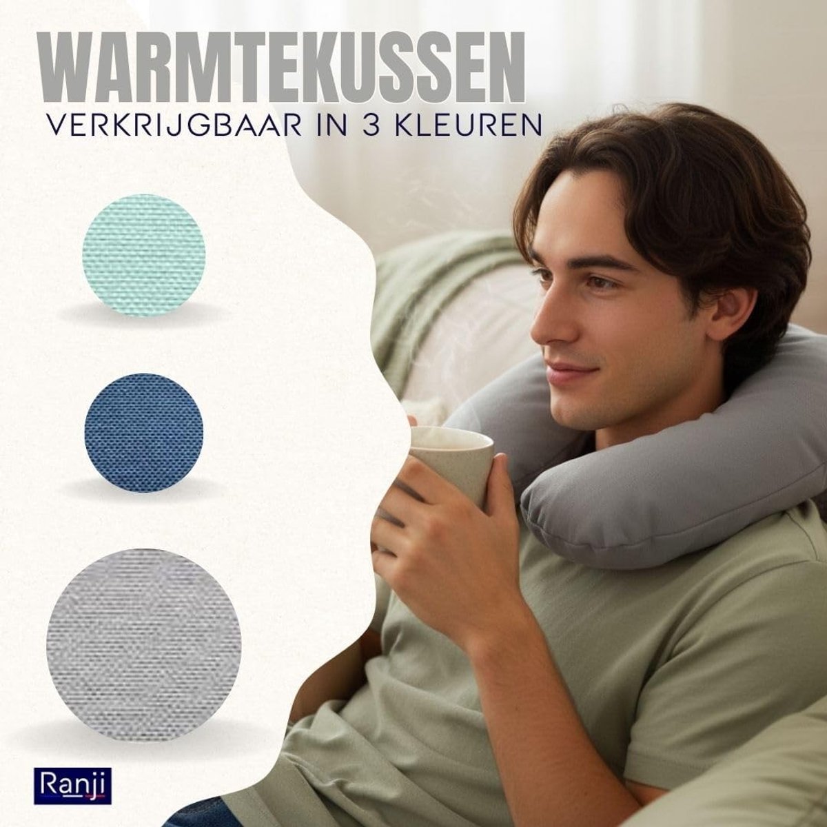 Warmteknuffel - Grijs - Natuurlijk Kersenpitten Magnetronkussen - Voor Nek en Schouders