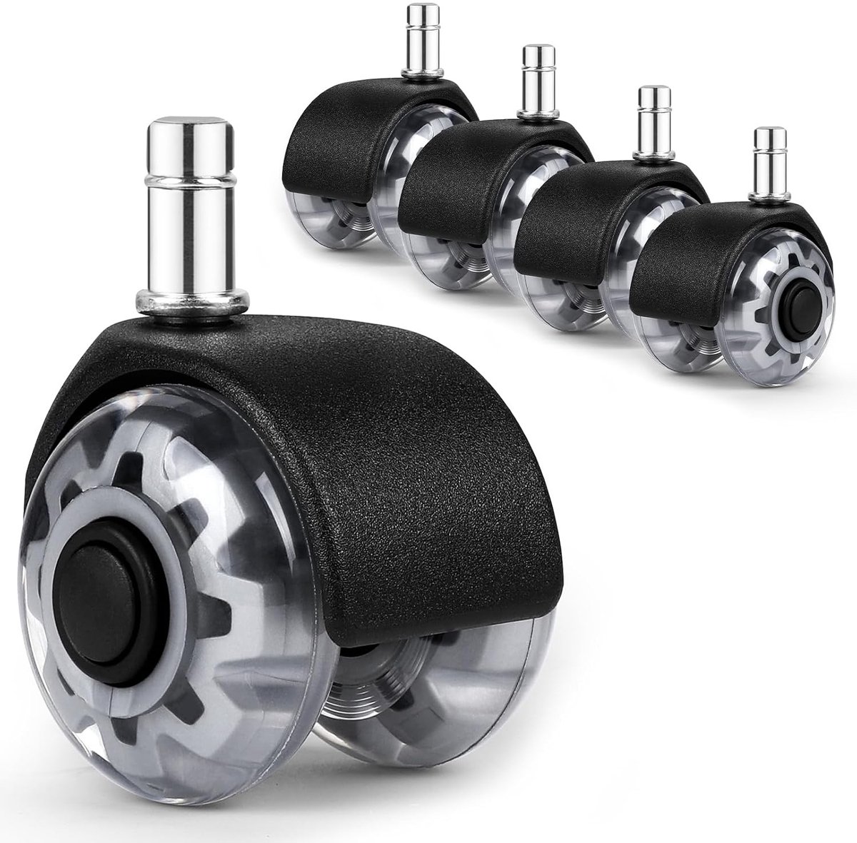 5 Stuks Vervangende Rollers voor Kantoorstoelen 11 x 22mm - Rubber Wielen voor Harde Vloeren en Tapijt, Geen Krassen, Ideaal voor Kantoor en Thuisgebruik