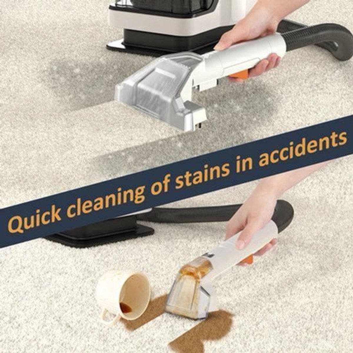 Zetelreiniger - Stofzuiger - Vacuum Cleaner - Tapijtreiniger - Handheld Vlekreiniger - Spot Cleaner - 600W - 13KPa - Tapijtreiniger - voor Bank, Gordijnen en Vloerkleden – Spray & Zuigfunctie