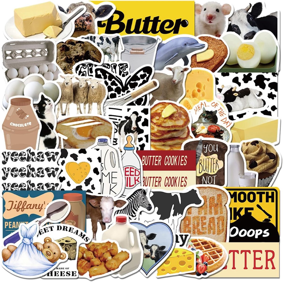 50 Stuks Schattige Koe Stickers - Waterdichte Cartoon Stickers voor Laptop, Reisbagage, Planners en Scrapbooks