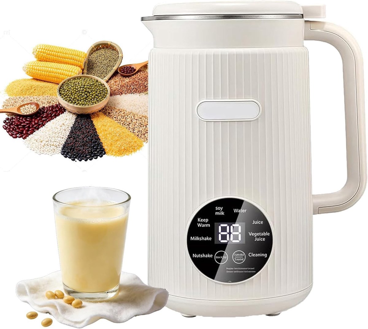 Notenmelkmachine - Zwart - 1200 ml - Multifunctionele Plantenmelkmachine met Automatische Reiniging - Voor Gezondheidsbewuste Huishoudens
