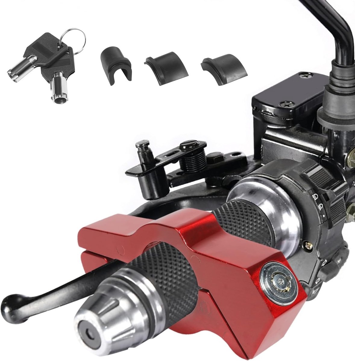 Motorfietsslot - Rood - Aluminiumlegering - Remhendelslot voor Motorfietsen en Scooters