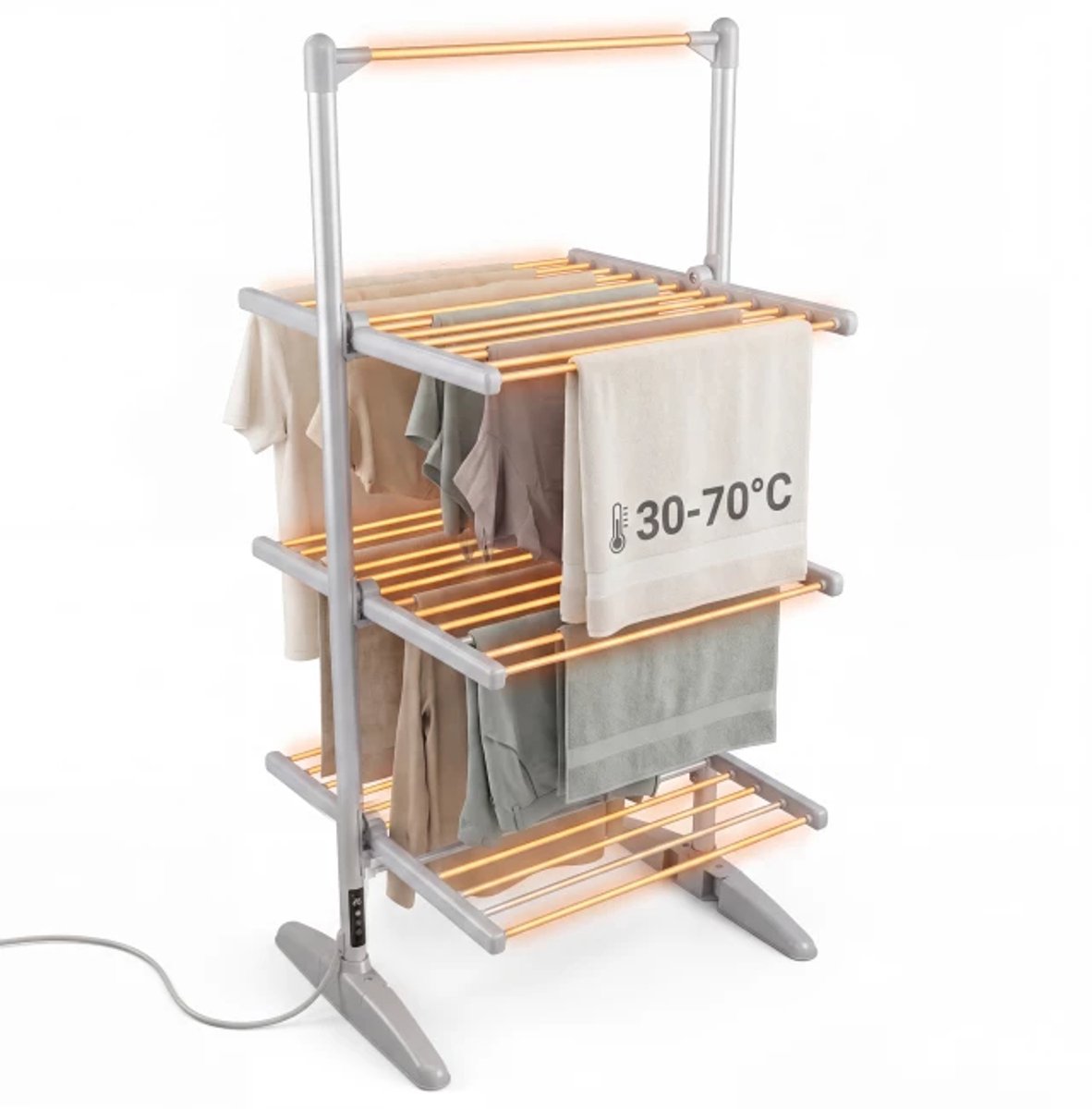 North Collective Elektrisch Droogrek - Droogrekken Elektrisch - Opvouwbaar - Droger - Droogmolen - Inklapbaar - 300W – 30 Verwarmde Buizen