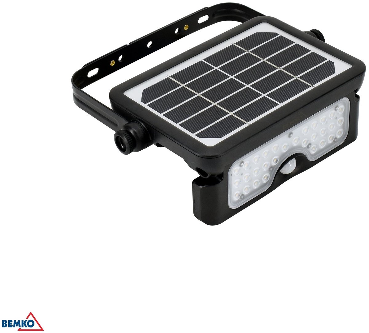 Bemko Solen SOLAR - LED-zonneschijnwerper - Bouwlamp 5W - Breedstraler 500LM - Zonne-energie Floodlight4000K - IP65 ZWART PIR