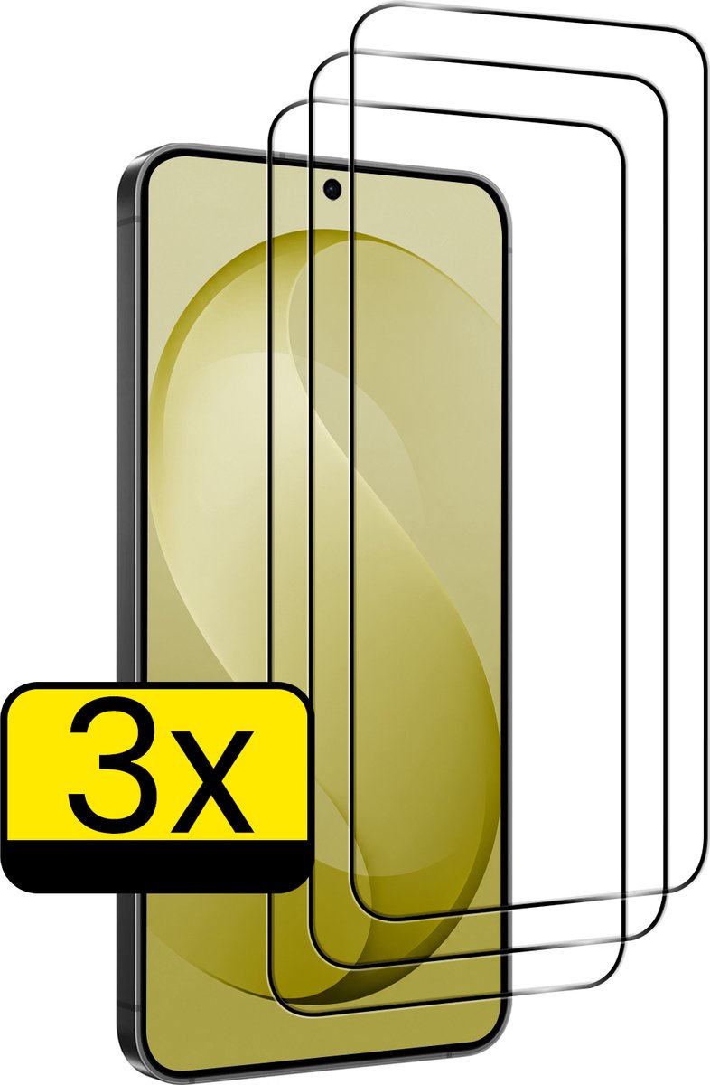 Screenprotector - Geschikt voor Samsung Galaxy S26 FE - 3 Stuks - Full Cover - Beschermglas - Gehard Glas - Tempered Glass - Screen Protector