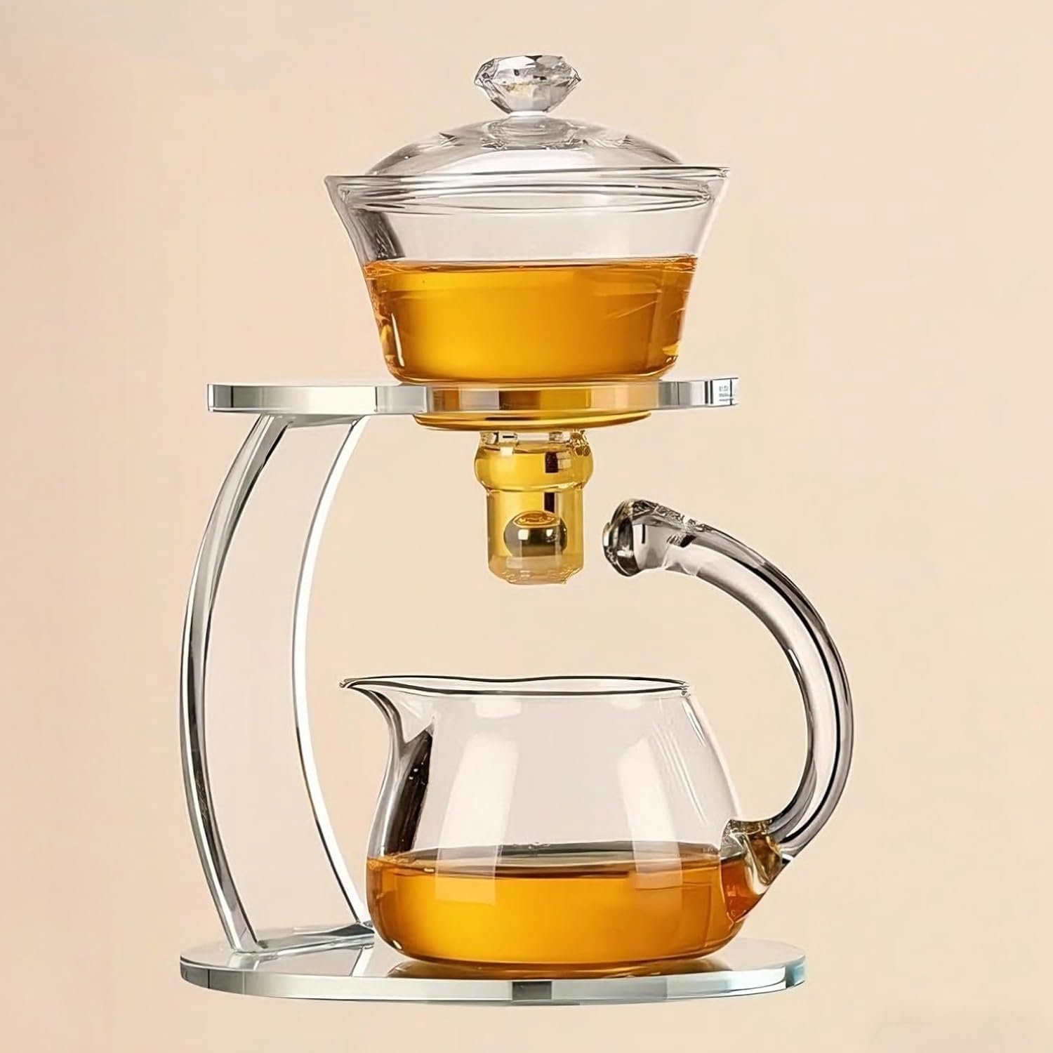 Theepotset, semi-automatische druppelset, roterend met infuser luie kungfu theepot set, hittebestendige theeset (theepot enkel)