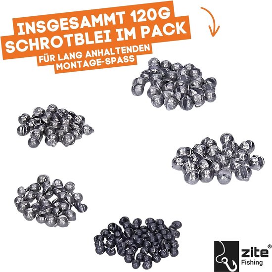 Merkloos Loodhagel Assortiment 120g - Vislood Set in Dispenser — afbeelding 4