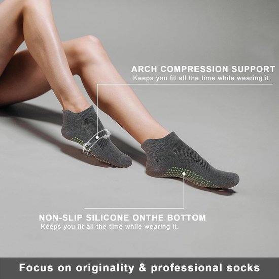 3 Paar Antislip Sokken Dames - Yoga, Pilates, Thuis & Ziekenhuis — afbeelding 2