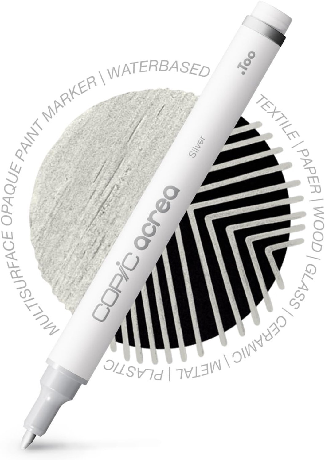 Copic acrea 006 Zilver Verfmarker - Water- & Pigmentbasis, 0.8-1.2mm