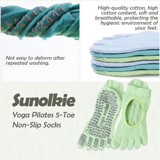 Dames Pilates & Yoga Sokken met 5 Tenen - Antislip & Ademend — afbeelding 3