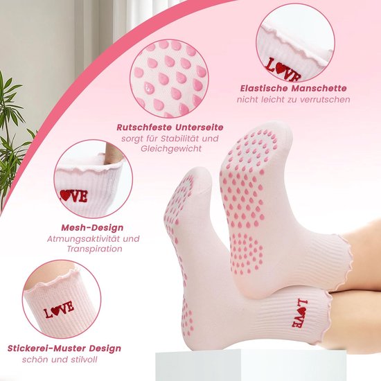 Antislip Sokken Dames - Yoga, Pilates & Barre - Ademend Katoen — afbeelding 5