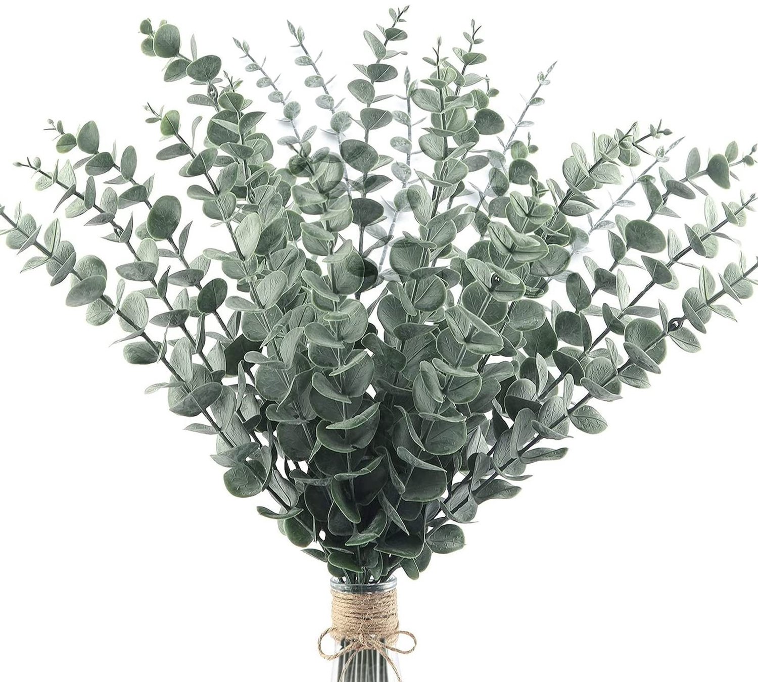 Eucalyptus Stengels 24 Stuks - Kunstplant in Pot - Kunstplanten voor Binnen - Kunstplant 40 cm - Kunstplant met Bladeren - Natuurlijke Uiterlijk