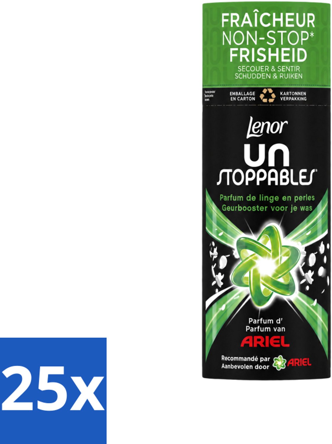 25 x Lenor Unstoppables – Geurbooster – Ariel – 13 Wasbeurten – 165 g - Voordeelverpakking - 25 stuks