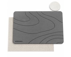 NORVARO Diatomite - Badmat Steen - Sneldrogende Stenen Douchemat - Grijs - 60x39 cm