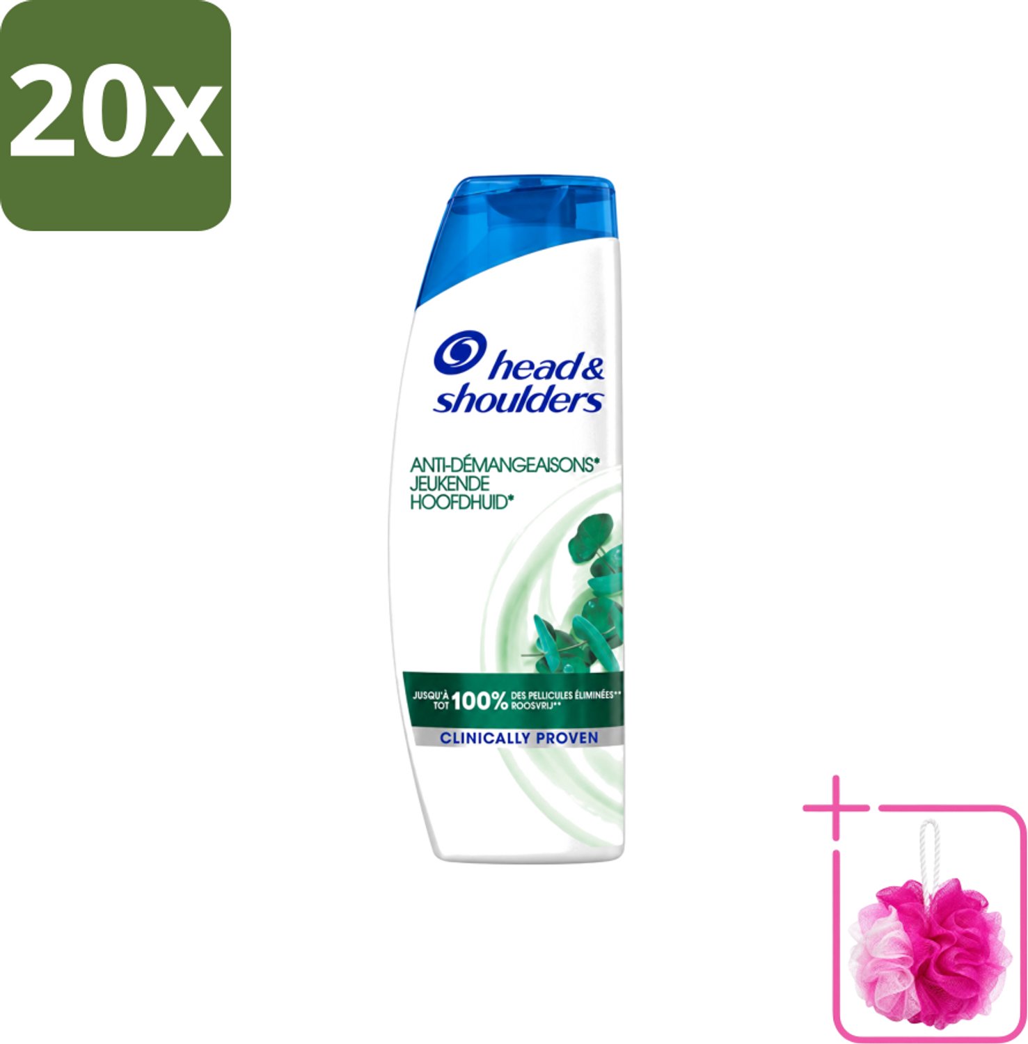 20 x Head & Shoulders - Anti-Roos Shampoo - Jeukende Hoofdhuid - 285 ml - Bulkverpakking - Jeukende hoofdhuid - Douchemop - Anti-roos shampoo