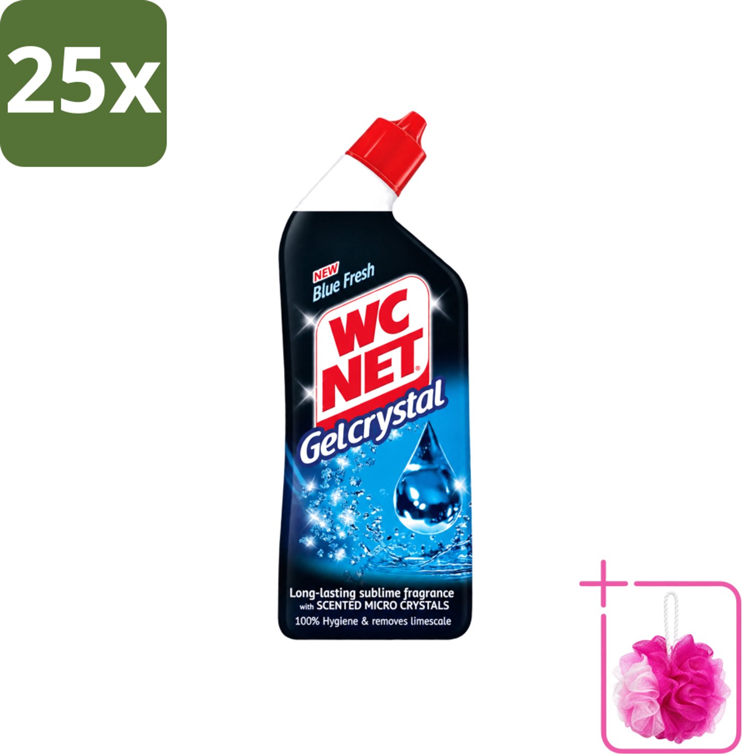 25 x WC-Net - Toiletreiniger - Gel - Blue Fresh - Anti-Kalk - 750 ml - Bulkverpakking - Toiletreiniger - Douchemop - Kalkaanslag