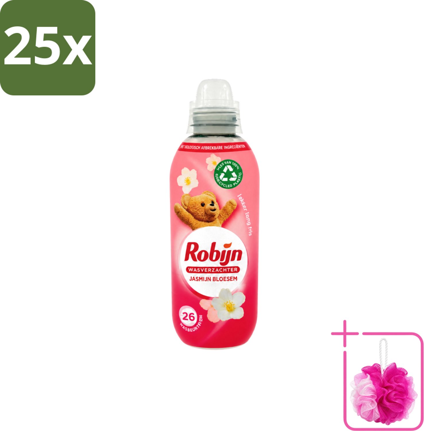 25 x Robijn – Wasverzachter – Jasmijn Bloesem – 650 ml - Bulkverpakking - Wasverzachter jasmijn bloesem - Douchemop - Wasverzachter jasmijn