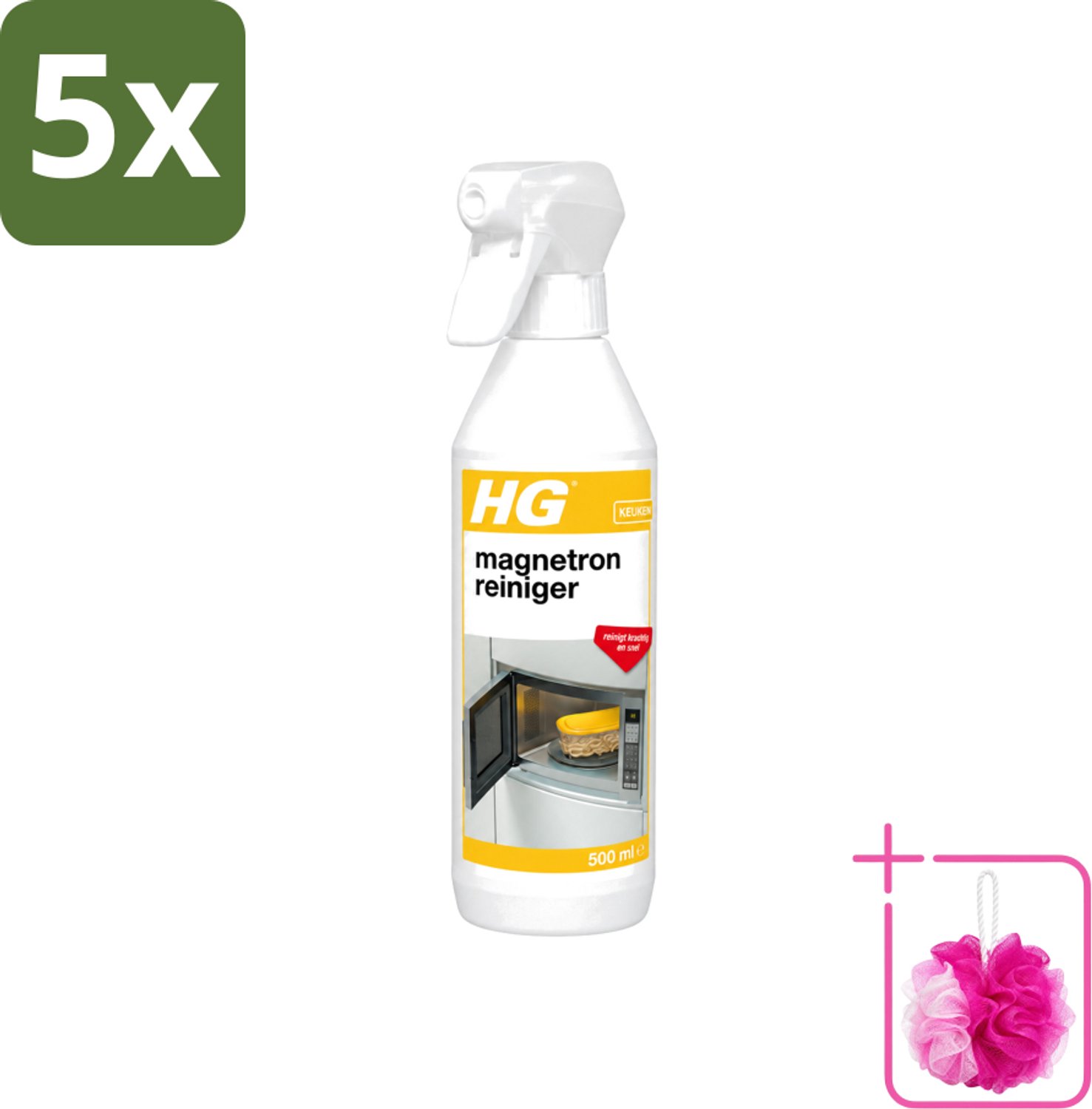 5 x HG - Magnetronreiniger - Reinigt Krachtig & Snel - 500 ml - Bulkverpakking - Magnetron reinigen - Douchemop - Magnetron reiniger