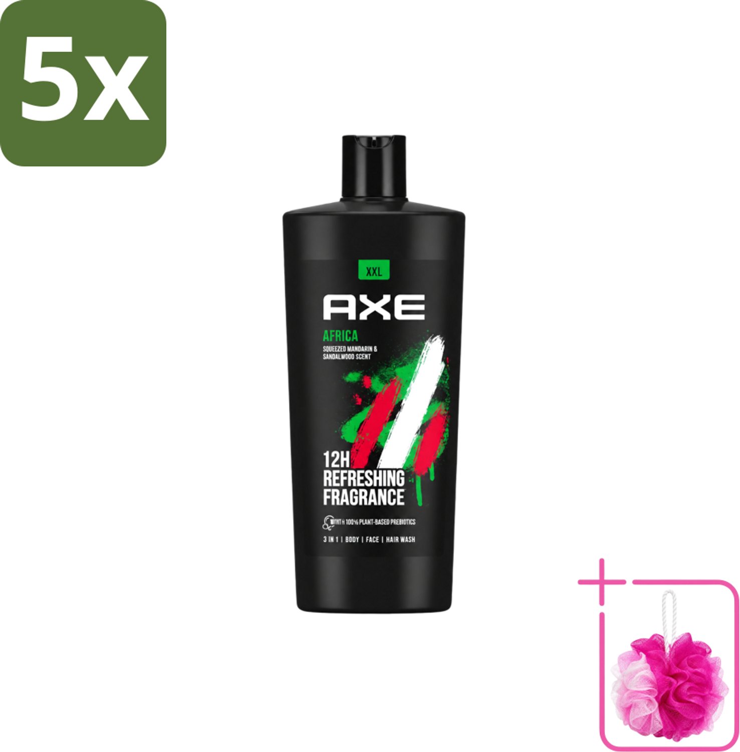 5 x AXE – Douchegel – Africa – 700 ml - Bulkverpakking - Douchegel - Douchemop - Douchegel africa