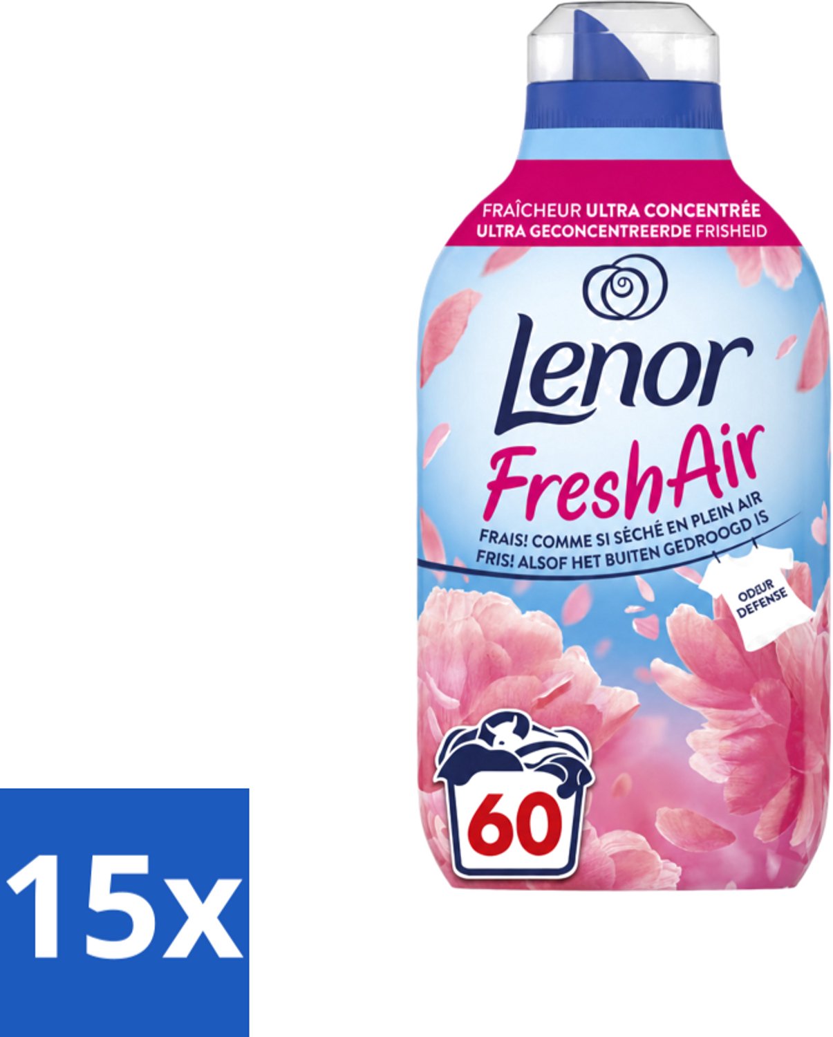 15 x Lenor – Wasverzachter – Bloesem – 60 Wasbeurten – 840 ml - Voordeelverpakking - 15 stuks