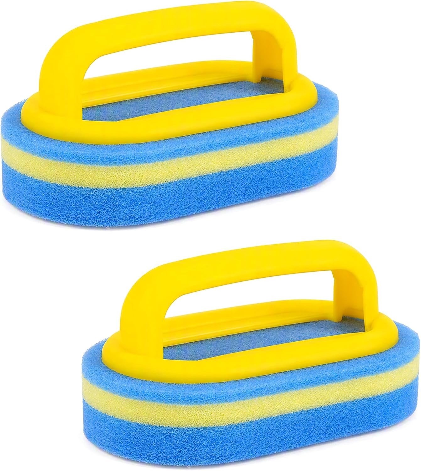 Sponsborstels voor zwembad- en keukenreiniging, 2 stuks, met handvat, ideaal voor afwas en gootsteenreiniging, 17x5.5x3cm
