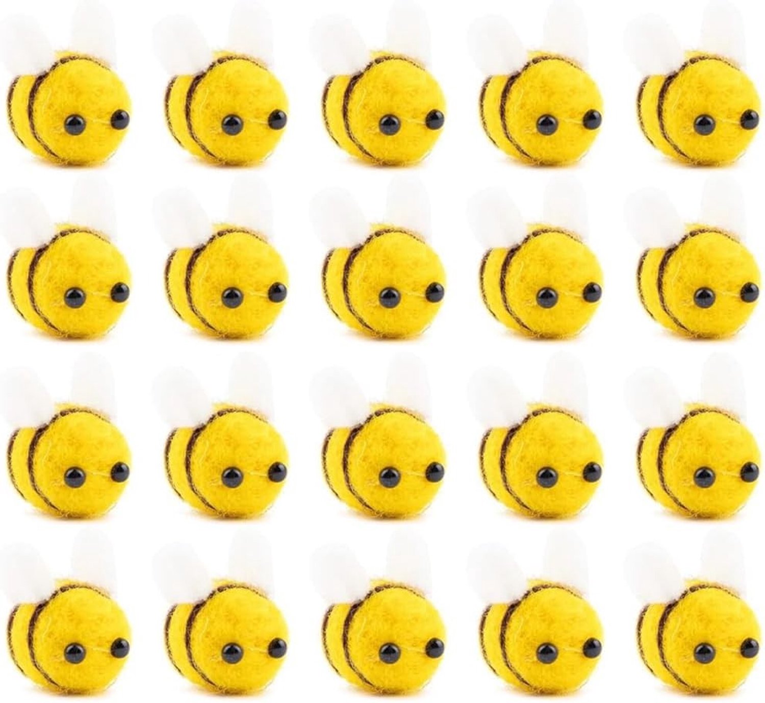 Set van 20 Bij Kostuum Haarbanden en Manchetjes voor Volwassenen - Wolvilt Knutselmateriaal voor DIY Haarspelden, Sieraden en Kledingaccessoires