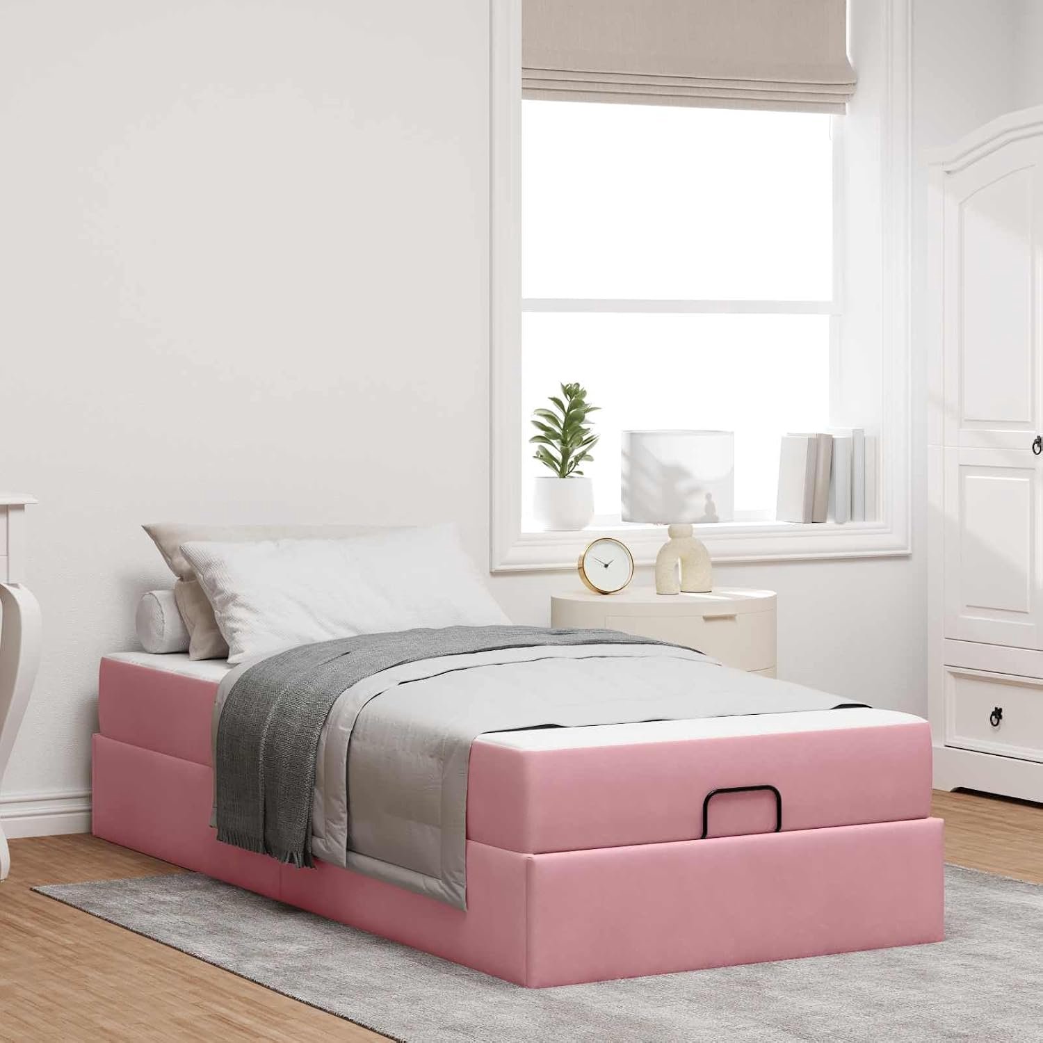 Moderne bedframe stijlvol Roze 100x200 cm