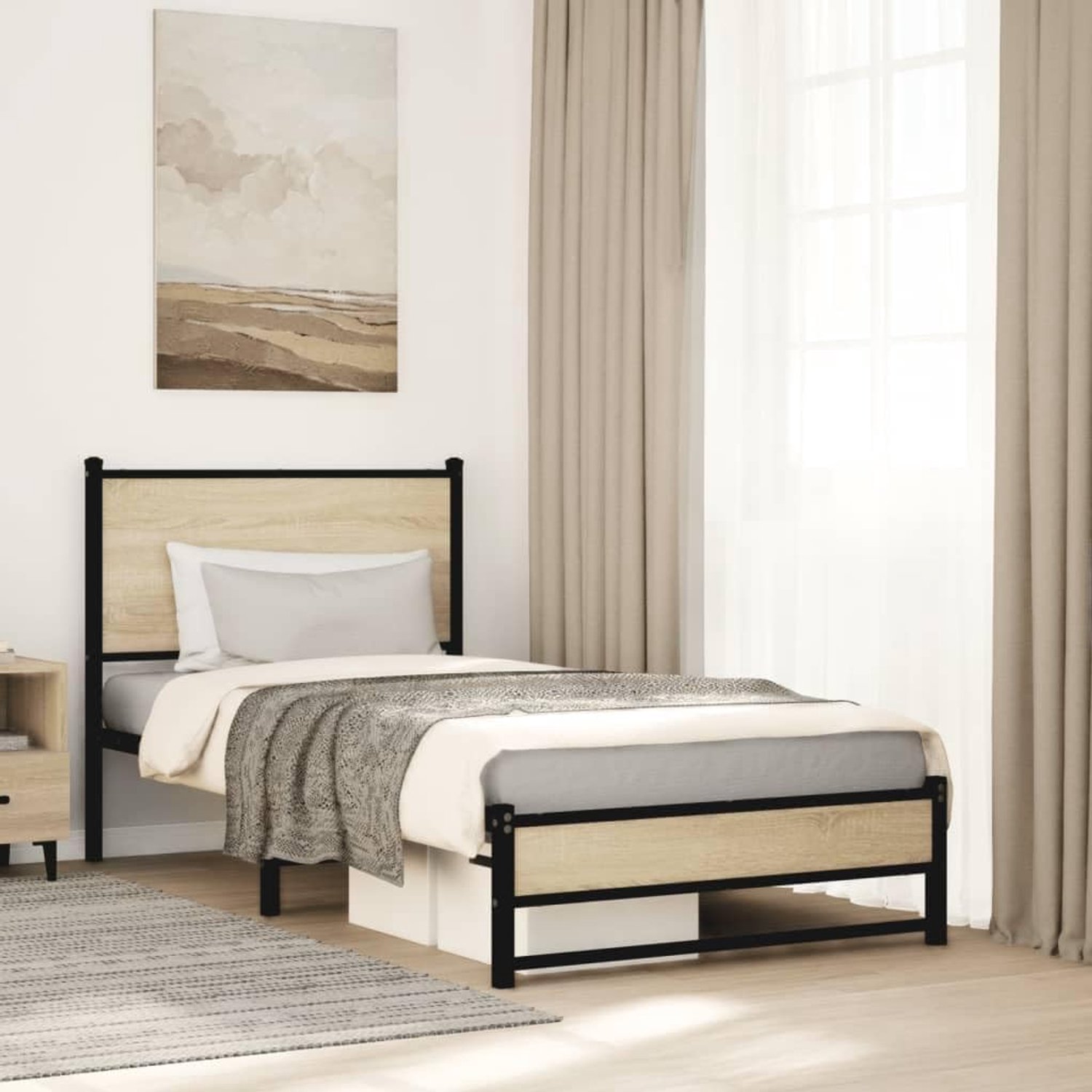 Sonoma eikenklassiek bedframe 80x200 cm