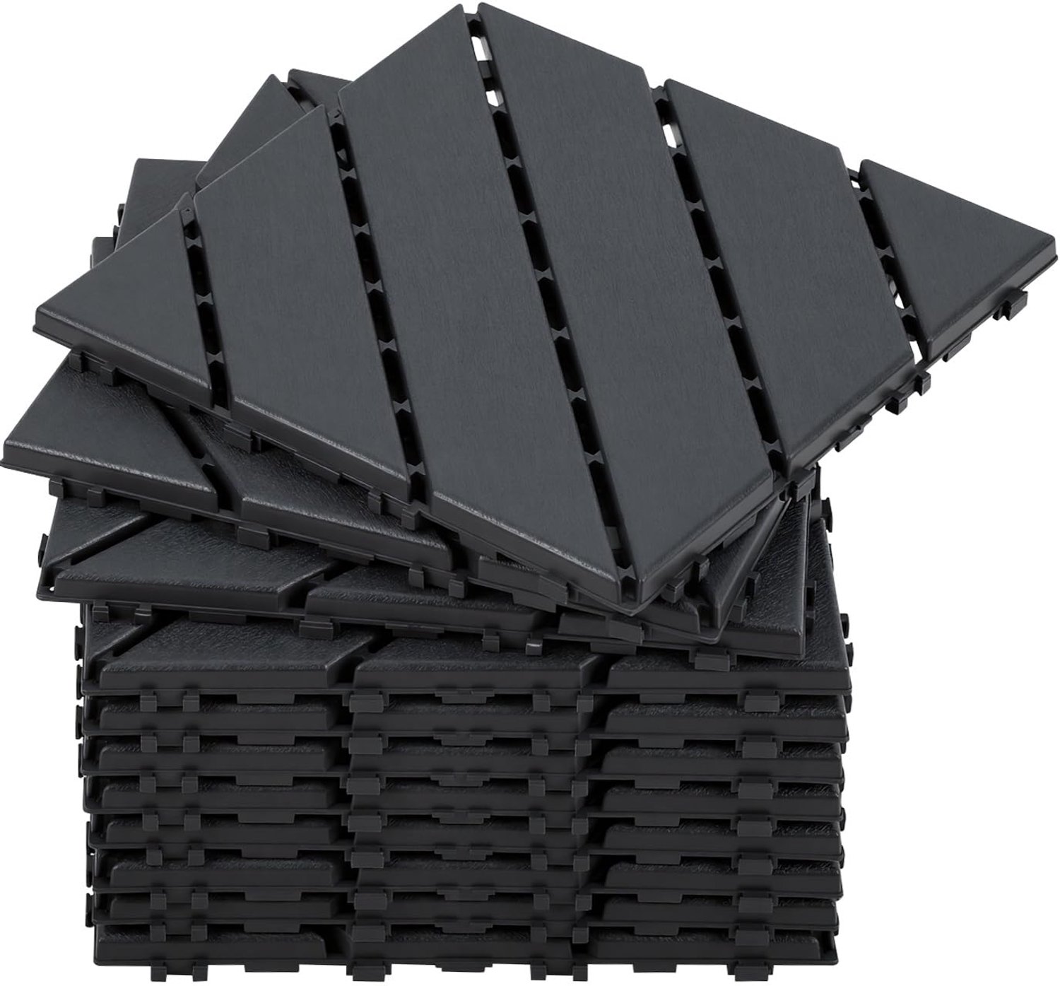 Terrastegels 30 x 30 cm antraciet, 4 m² kliktegels
