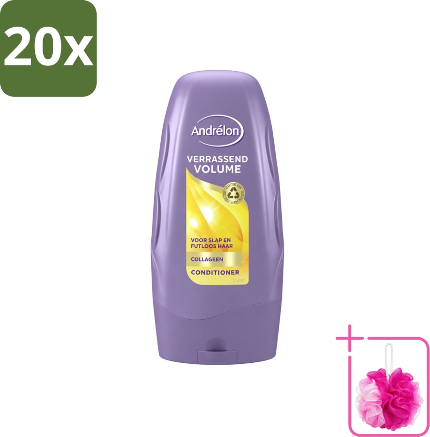 20 x Andrélon - Verrassend Volume - Conditioner - Luchtig & Vol Haar - 250 ml - Bulkverpakking - Volume - Douchemop - Haarkleur