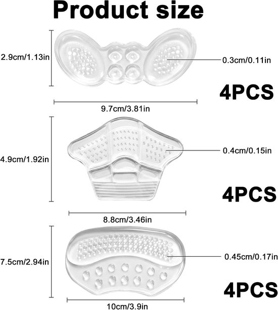 Zichtbare Siliconen Hiel Patches, 6 Paar, Bescherming Tegen Blaren, Comfort en Ondersteuning voor Hielen — afbeelding 5