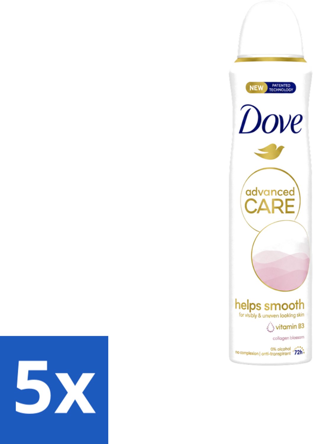 5 x Dove – Deodorant Spray – Helps Smooth Advanced Care – 150 ml - Voordeelverpakking - 5 stuks