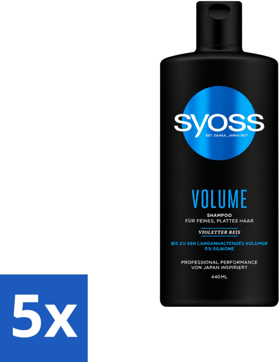 5 x Syoss – Shampoo – Volume – 440 ml - Voordeelverpakking - 5 stuks