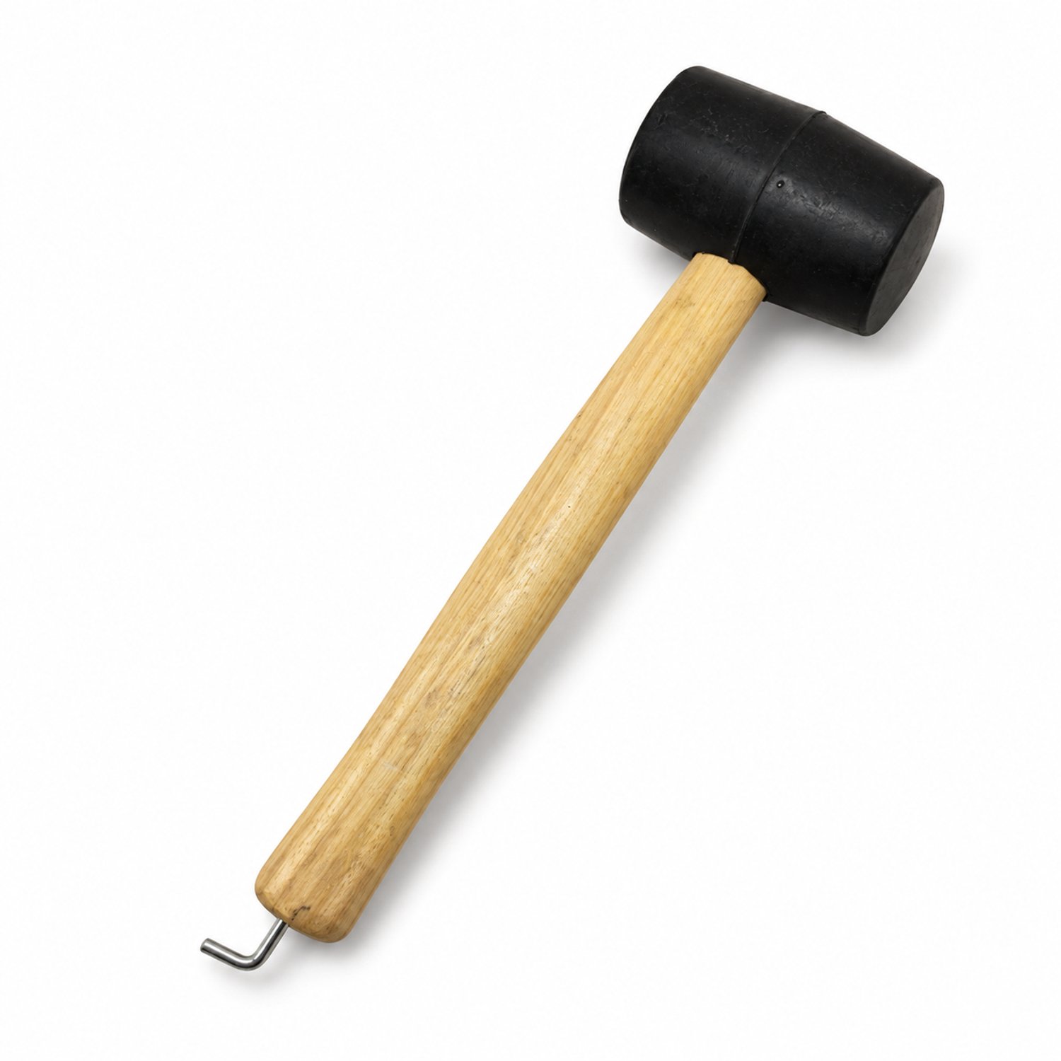 Campinghamer met Haringtrekker - 30 cm - Rubberen Kop 225 g - Houten Steel